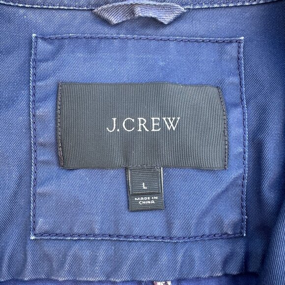 J.Crew Waxed Cotton Downtown Field Jacket / Navy Blue / Womens Large - Picture 9 of 13